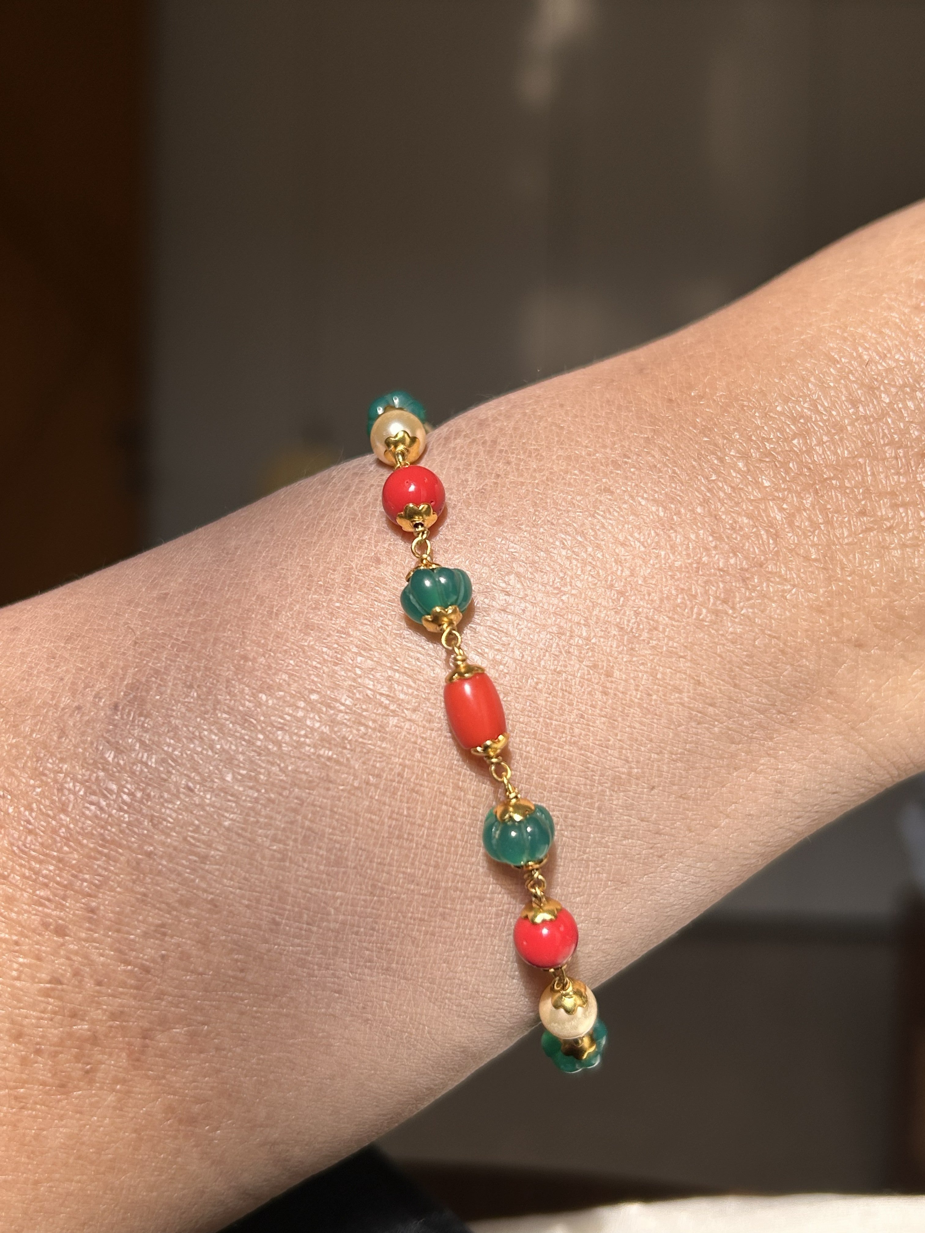 Colored stones plus pearl