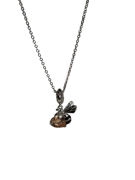 Sterling Silver Yellow Bee Charm Dokiya