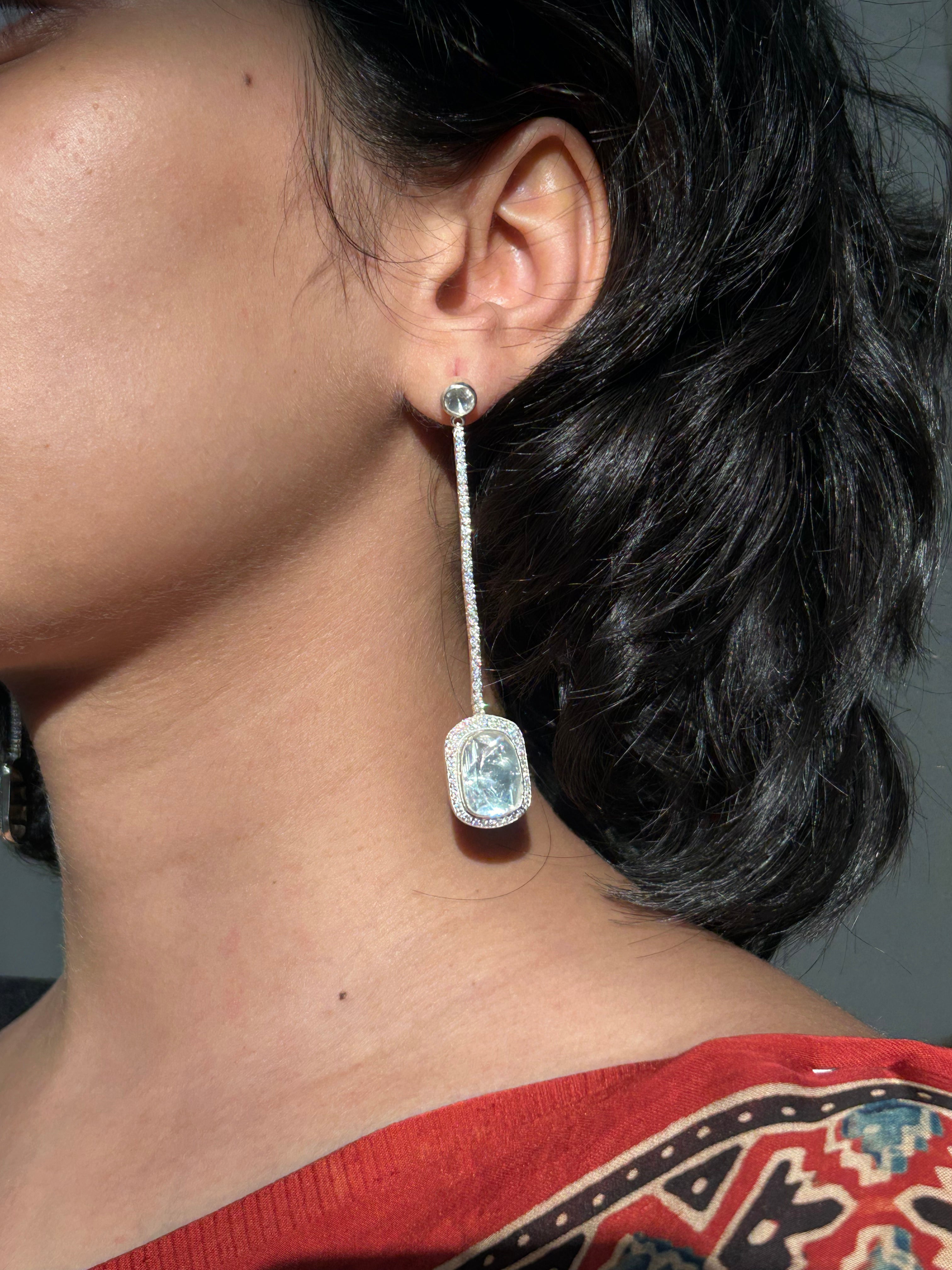 Aurora Moissanite Dangler Earrings