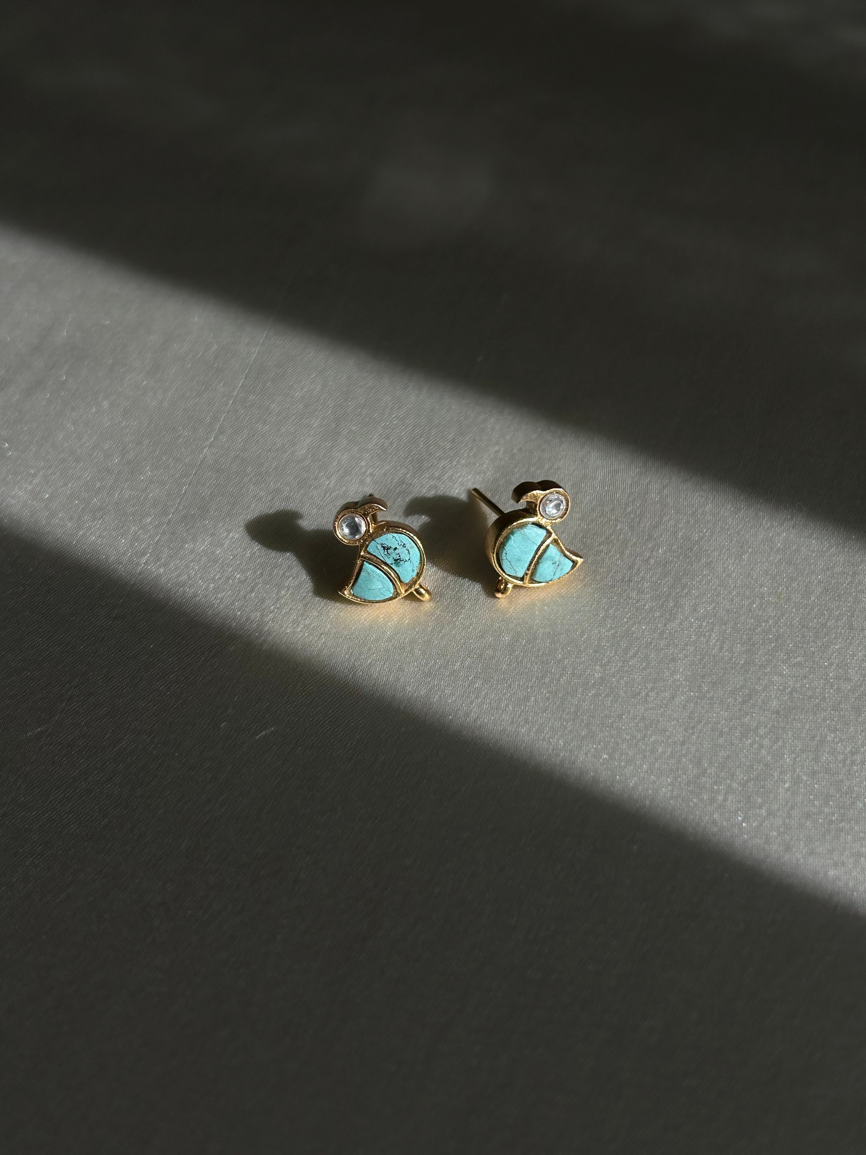 Turquoise Birdsong Studs