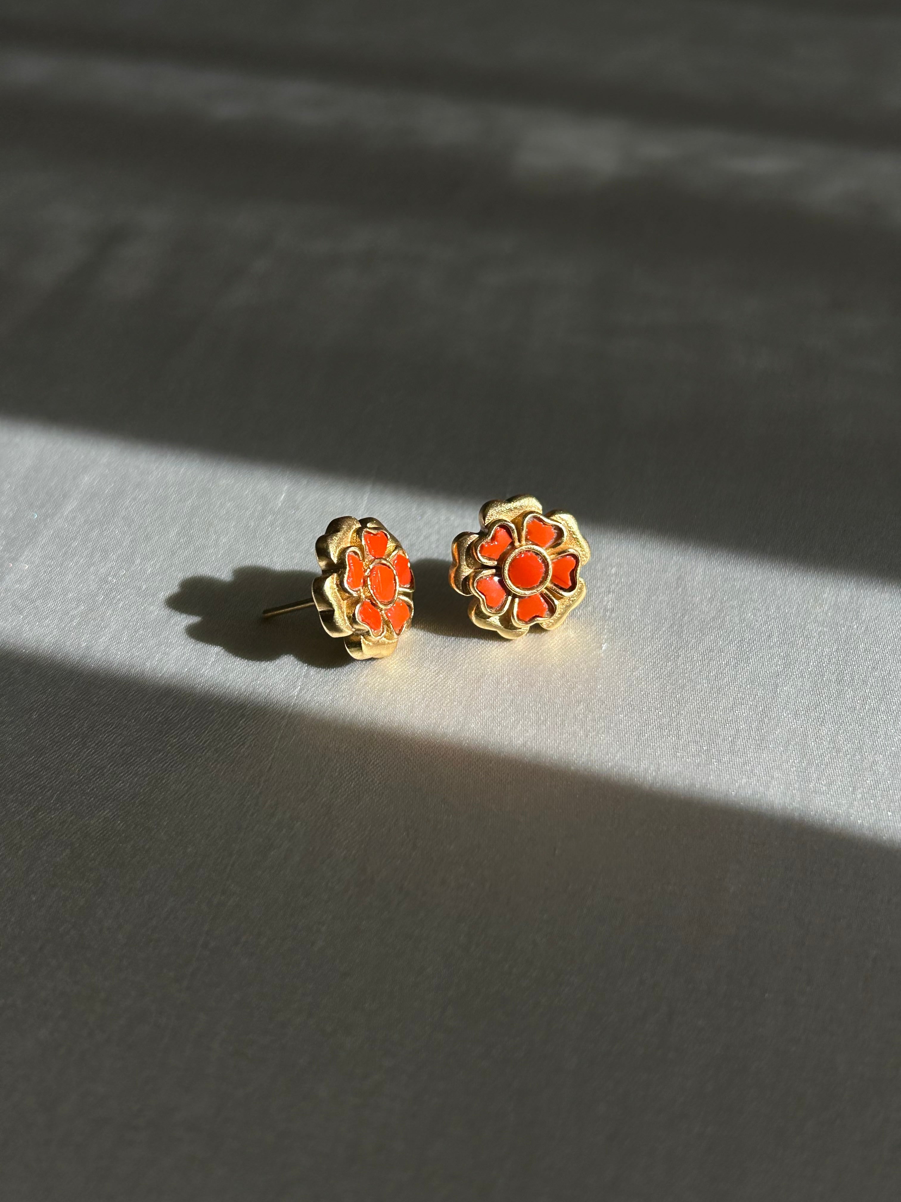 Crimson Blossom Studs