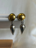 Dual Tone Drop Earrings