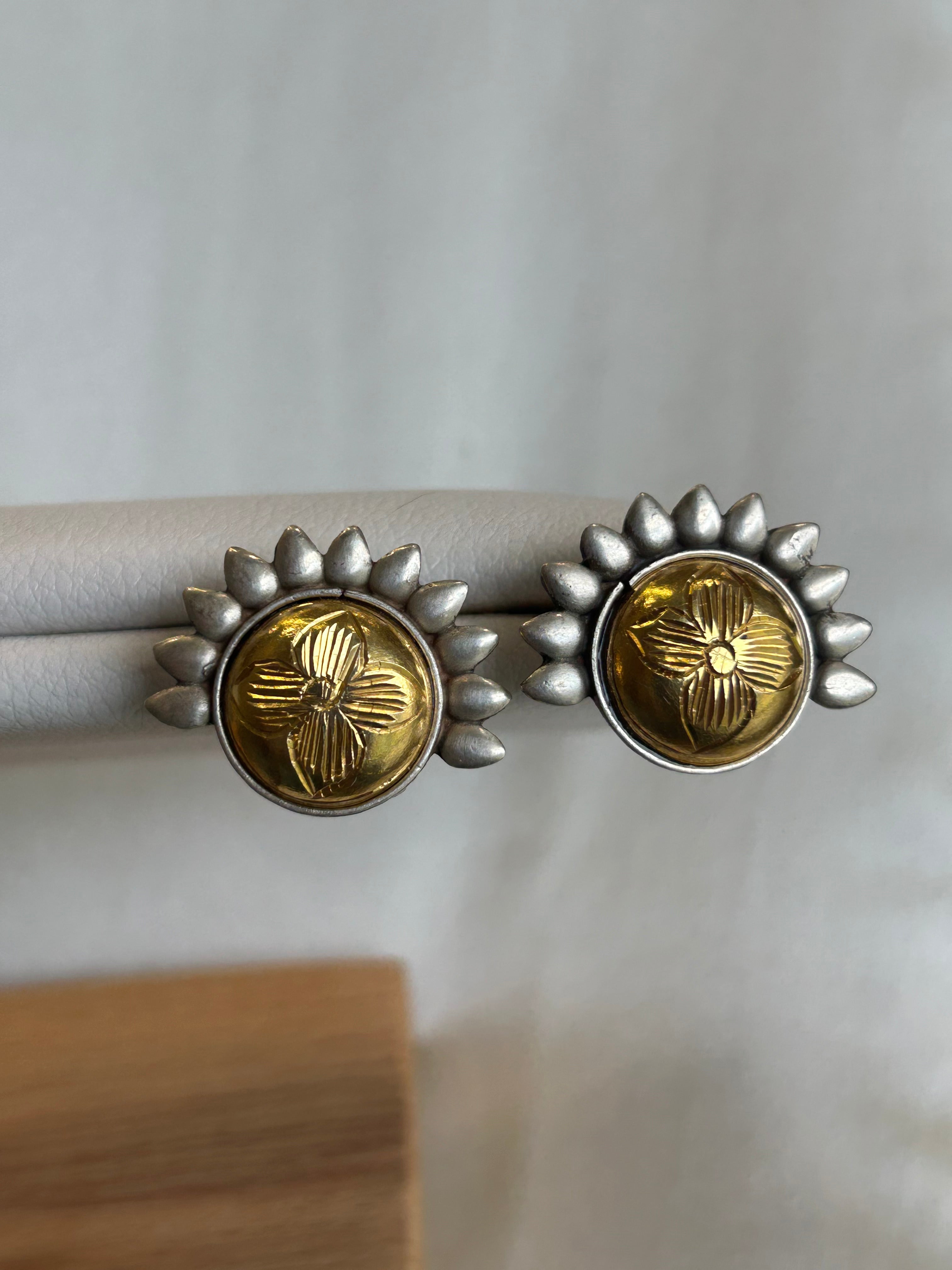 Sunflower Halo Studs