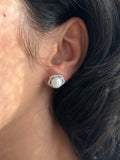 Luna Pearl Halo Studs