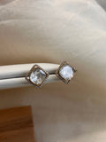 White Square Studs