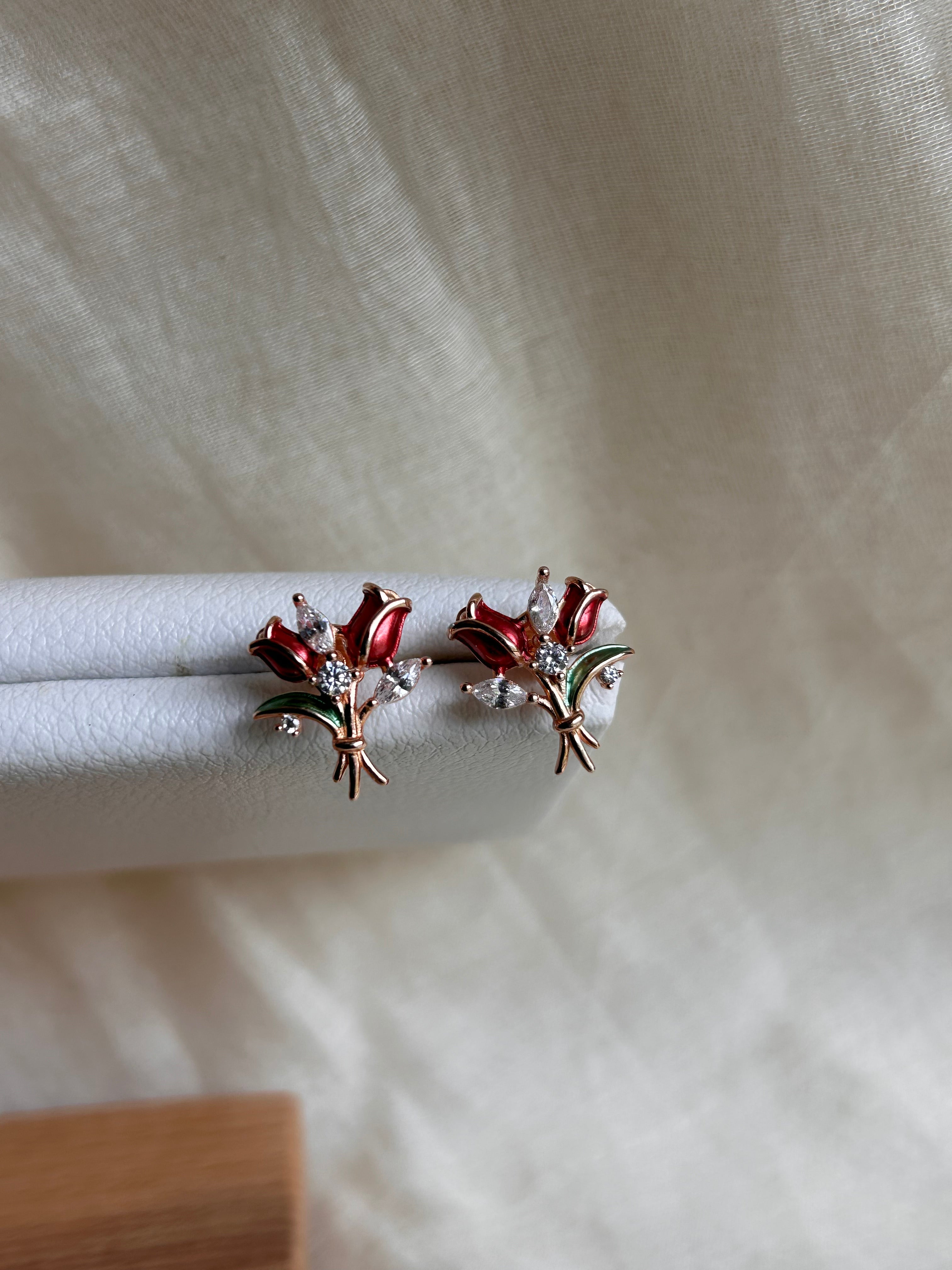 Elegant Bloom Floral Stud Earrings