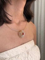 Radiance Ruby Halo Pendent