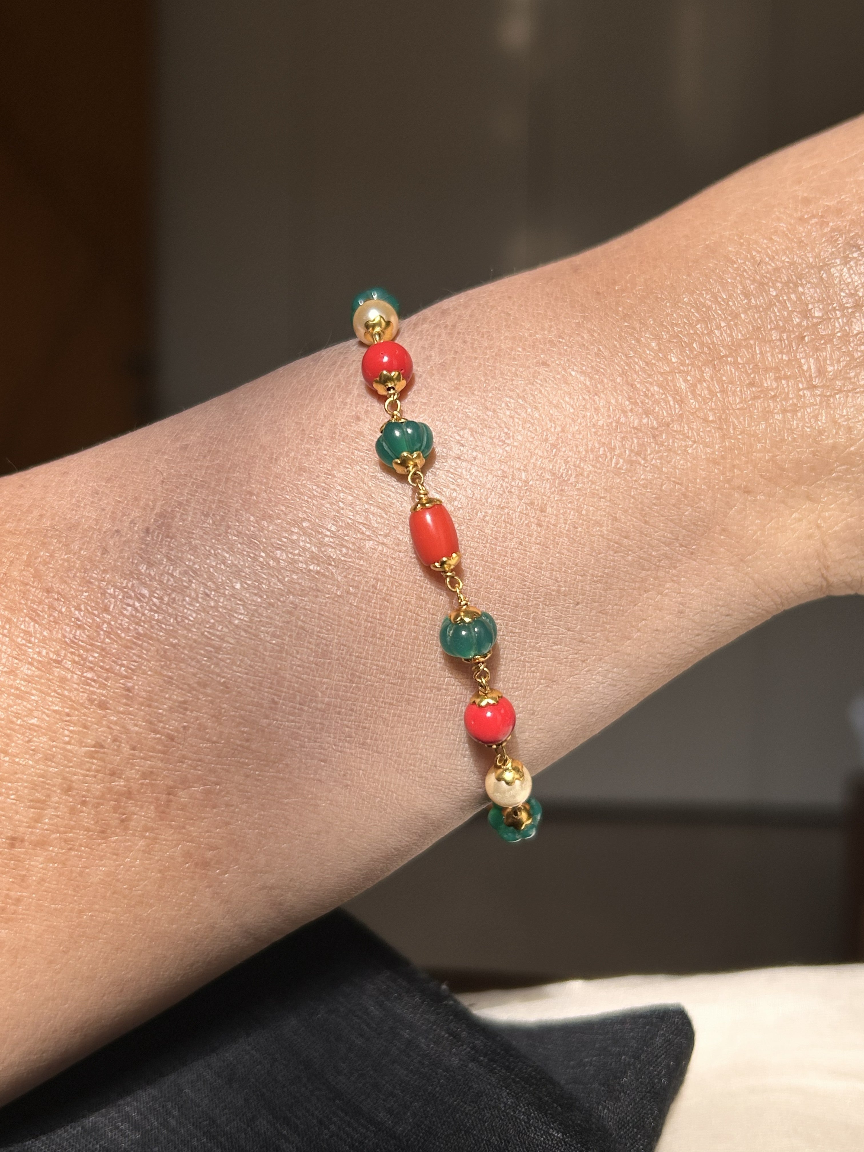 coloured stones plus silver beads