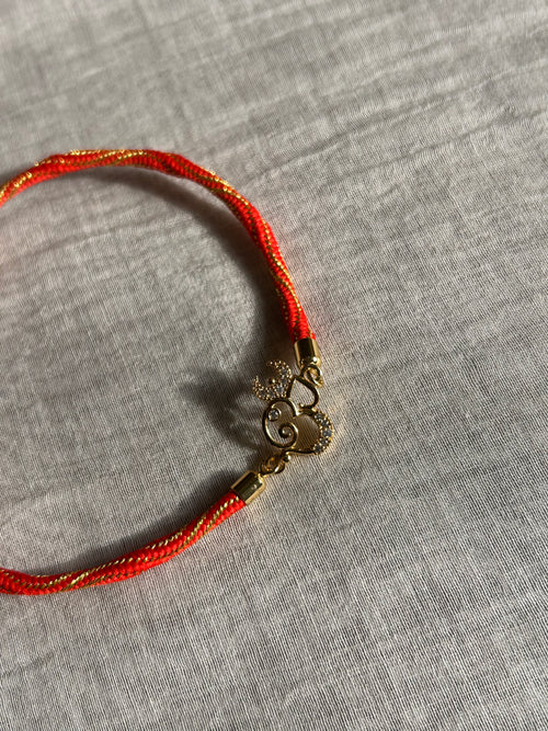 925 Sterling Silver CZ Rakhi |OM Motif