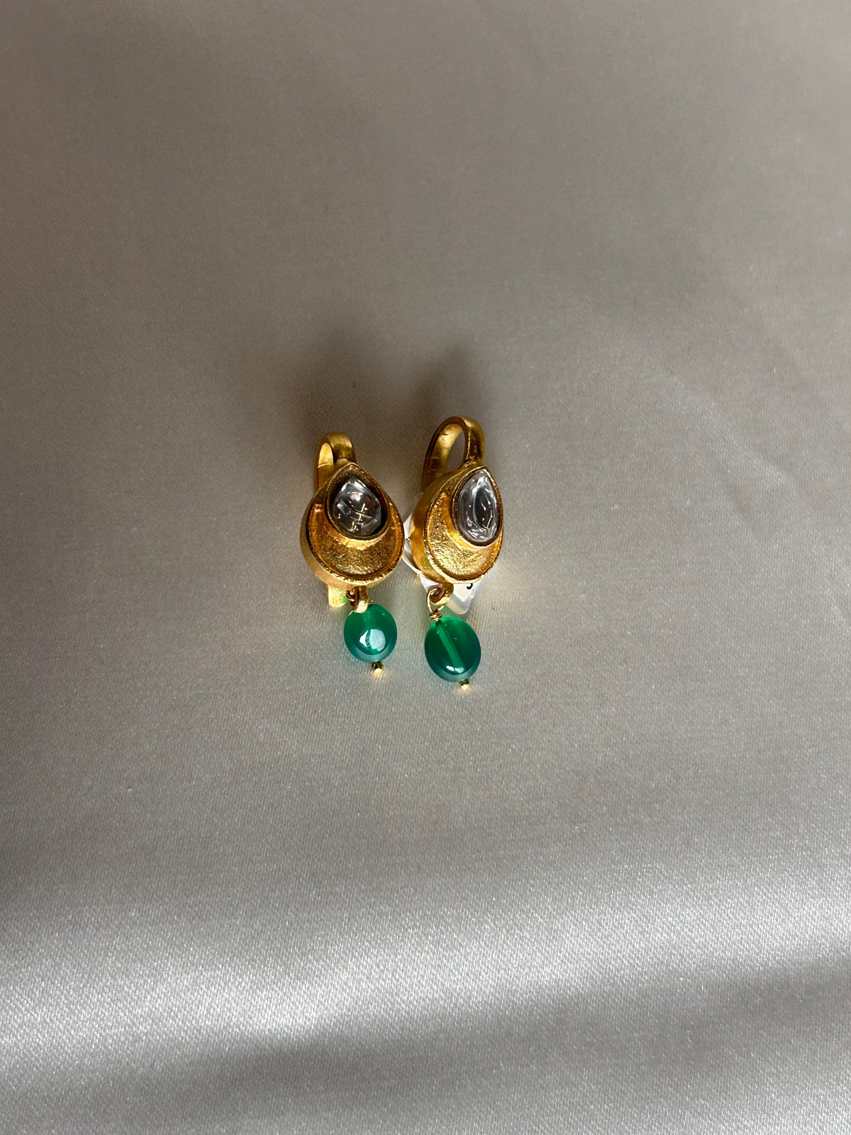 White Kundan Earcuffs