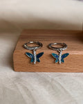 Butterfly Charm Hoop Earrings