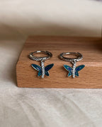 Butterfly Charm Hoop Earrings