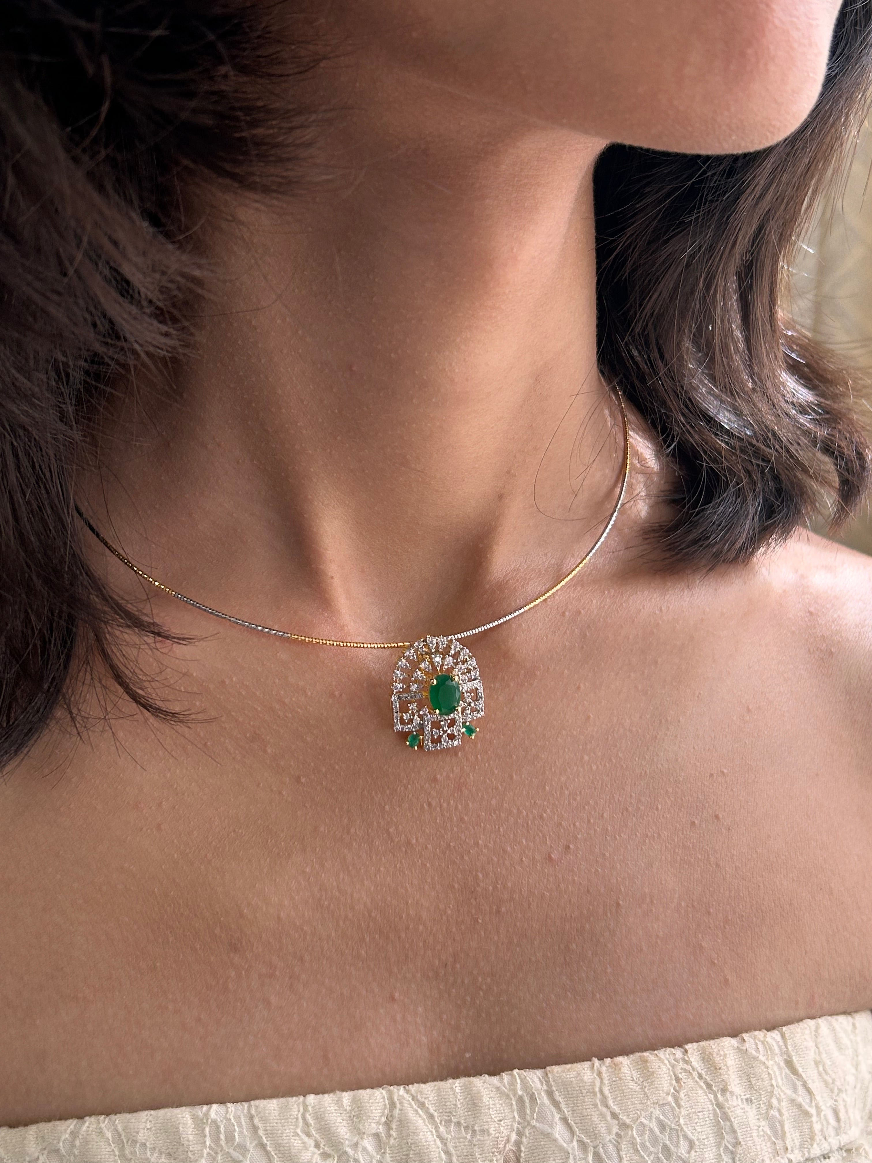 Verdant Halo green Pendant