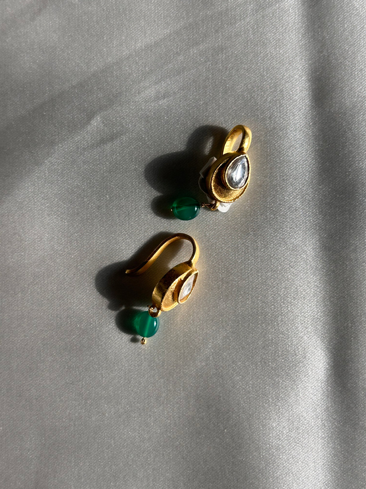 White Kundan Earcuffs
